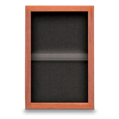 United Visual Products Indoor Enclosed Combo Board, 48"x36", Black Frame/White Porc & Cinnabar UVCB4836B-WHTPORC-CINNABA